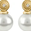 Jacques Lemans Ear Stad Sterling Silver Gold-Plated With White Topaz And Fr> Earrings