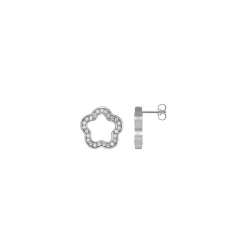 Jacques Lemans Ear Stud "Flower" Sterling Silver With Topazes> Earrings