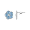 Jacques Lemans Ear Stud "Flower" Sterling Silver With Enamel/Topaz> Earrings