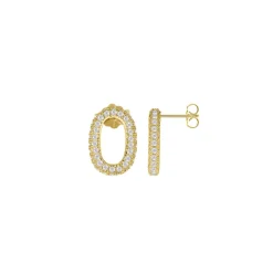 Jacques Lemans Ear Stud Sterling Goldplated Silver With Topaz> Earrings