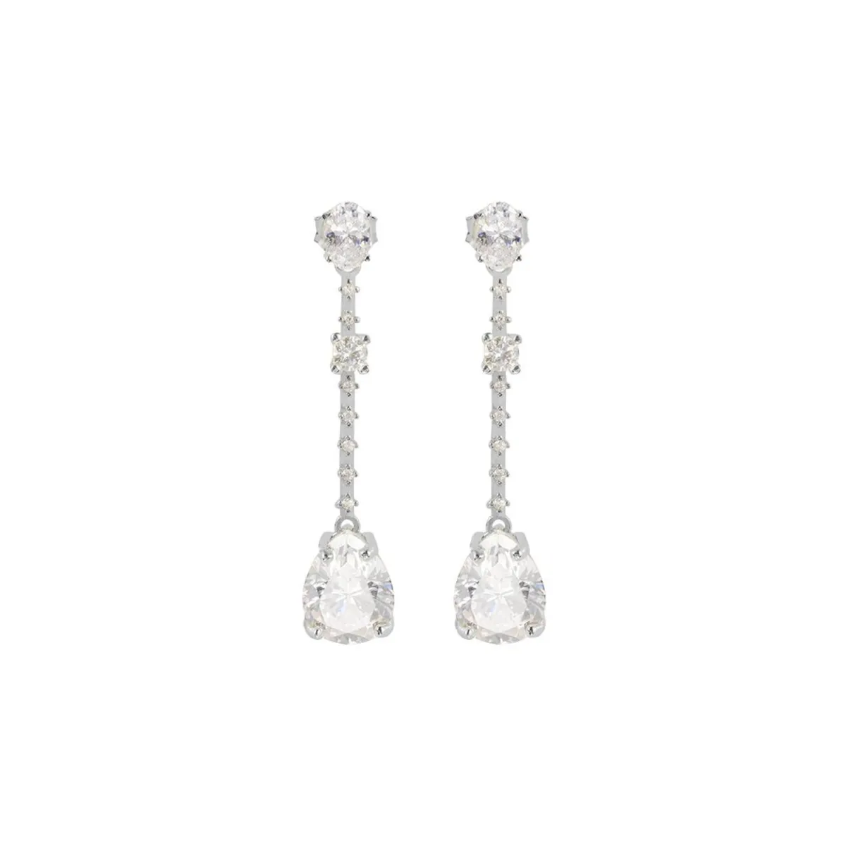 Jacques Lemans Ear Stud Sterling Silver With Topazes> Earrings