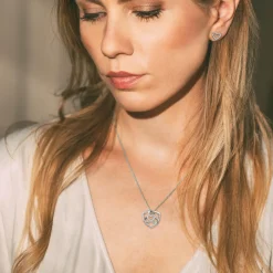 Jacques Lemans Ear Stud Sterling Silver With White Topaz Gemstones> Earrings