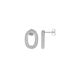 Jacques Lemans Ear Stud Sterling Silver With Topaz> Earrings