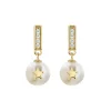 Jacques Lemans Ear Stud Sterling Silver Gold-Plated With Topaz & Pearl> Earrings