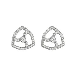 Jacques Lemans Ear Stud Sterling Silver With White Topaz Gemstones> Earrings