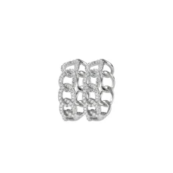 Jacques Lemans Hoop Earrings "Curb" Sterling Silver With Topazes> Earrings