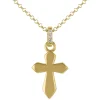 Jacques Lemans Necklace "Cruzifix" Sterlingsilver Goldplated With Topazes> Necklaces