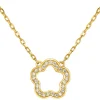 Jacques Lemans Necklace "Flower" Sterlingsilver Goldplated With Topazes> Necklaces