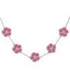 Jacques Lemans Necklace "Flowers" Sterlingsilver With Enamel/Topazes> Necklaces