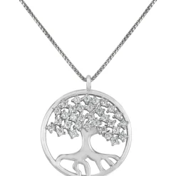 Jacques Lemans Necklace "Life Tree" Sterlingsilver With Topazes> Necklaces