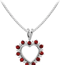 Jacques Lemans Necklace Sterling Silver With Garnet> Necklaces