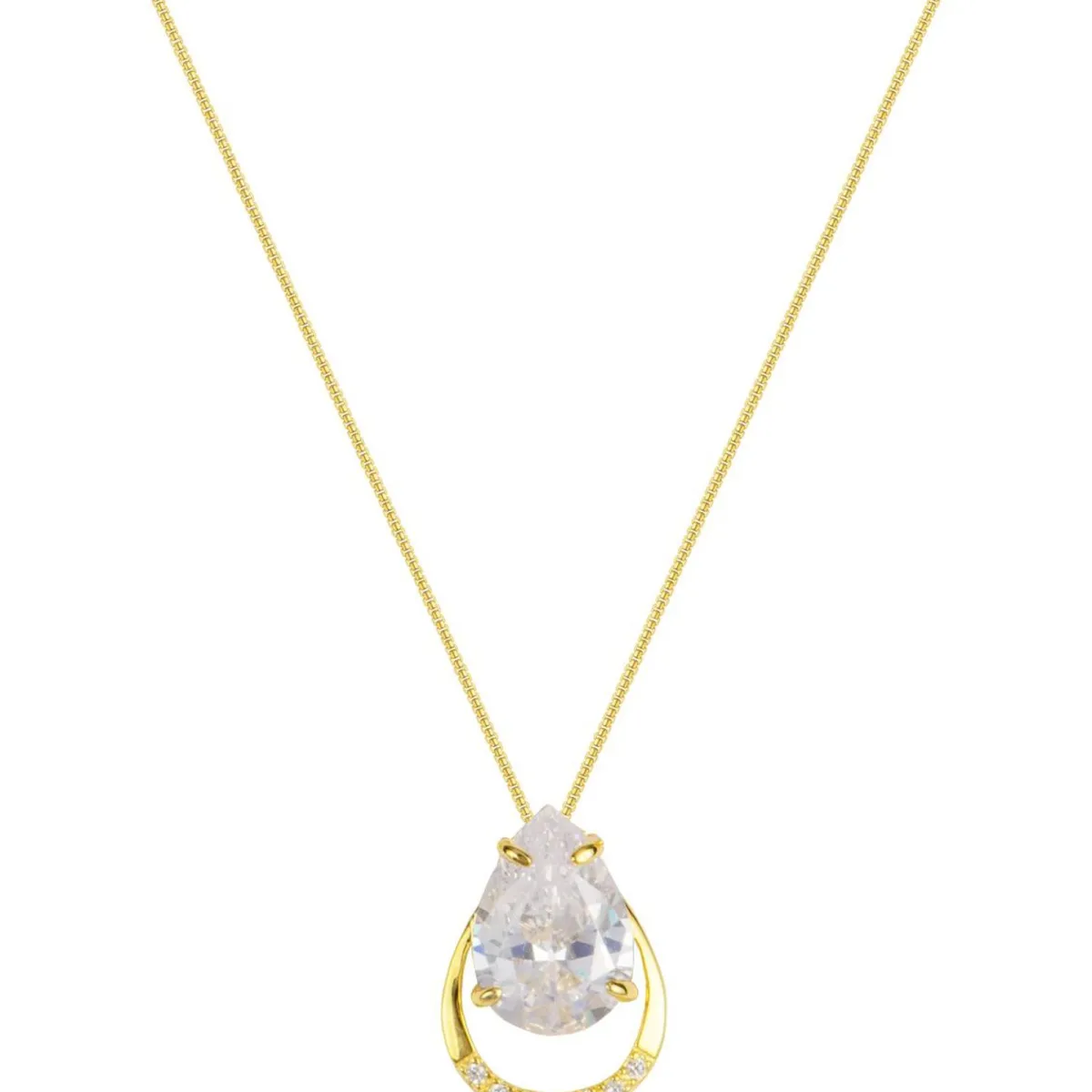 Jacques Lemans Necklace Sterling Silver Goldplatet With Topaz> Necklaces