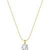 Jacques Lemans Necklace Sterling Silver Goldplatet With Whitetopaz> Necklaces