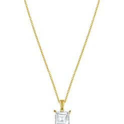 Jacques Lemans Necklace Sterling Silver Goldplatet With Whitetopaz> Necklaces