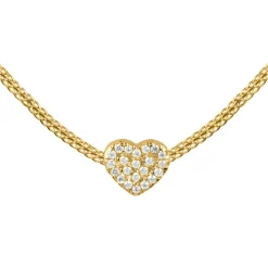 Jacques Lemans Necklace Sterling Silver Gold-Plated With White Topaz> Necklaces
