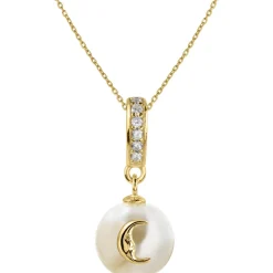 Jacques Lemans Necklace Sterling Silver Gold-Plated With Topaz & Pearl> Necklaces