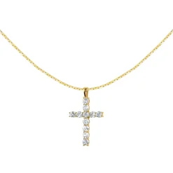 Jacques Lemans Necklace Sterling Silver Gold-Plated With White Topaz> Necklaces