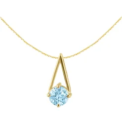 Jacques Lemans Necklace Sterling Silver Gold-Plated With Sky Blue Topaz> Necklaces