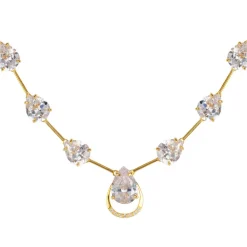 Jacques Lemans Necklace Sterlingsilver Goldplatet With Topaz> Necklaces