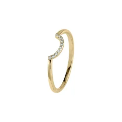 Jacques Lemans Ring Sterling Silver Gold-Plated With White Topaz> Rings