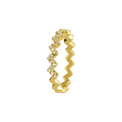 Jacques Lemans Ring Sterling Silver Goldplated With Topazes> Rings